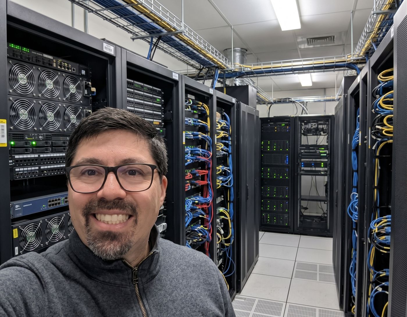 Fernando Jiménez en una sala de servidores