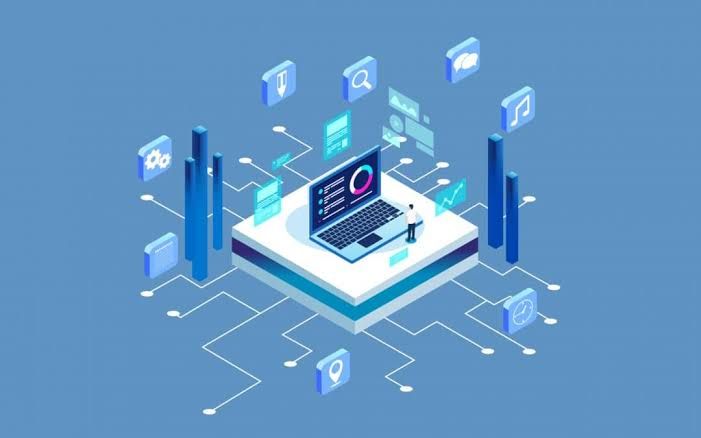 Ilustración de una plataforma web conectada